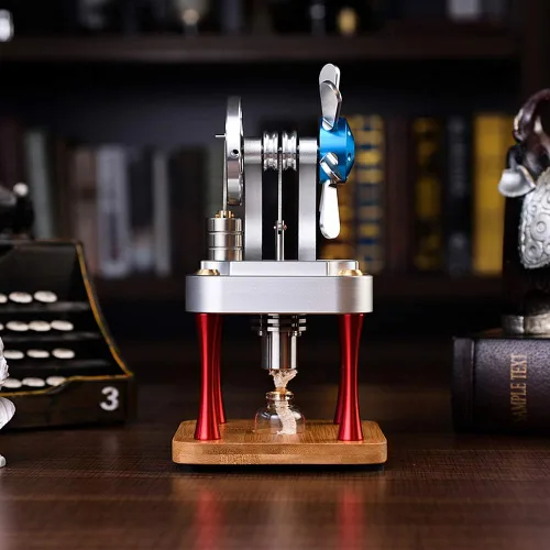 Miniatura 8 de Sunnytech Aire caliente Stirling Motor Modelo Ciencia Física Juguete Home Office Escritorio Decoración Kit M16-CF