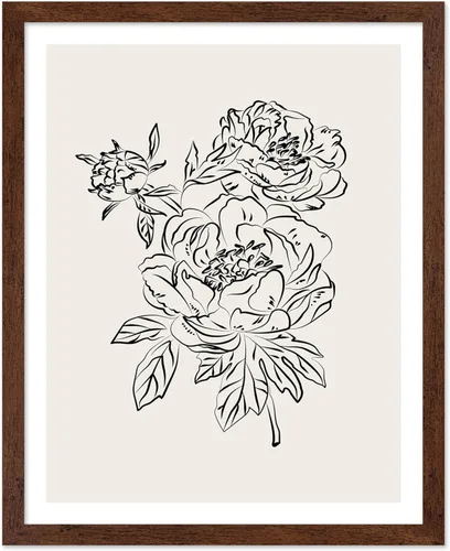 Miniatura 18 de Poster Master Póster de peonías – Estampado de flores retro – Ilustración floral – Ilustración en blanco y negro – Diseño de línea y abstracto