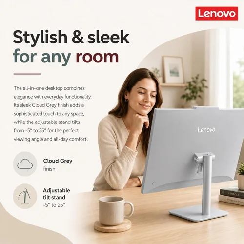 Miniatura 6 de Lenovo IdeaCentre - Computadora de escritorio todo en uno, pantalla IPS antirreflejo FHD de 24 pulgadas, 32 GB de RAM, almacenamiento de 1.5 TB