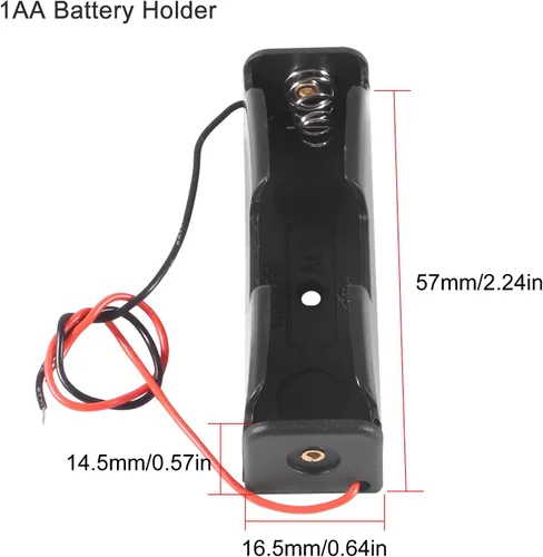 Miniatura 2 de ACEIRMC 10 unids 18650 clip de batería 1 ranuras 3.7 V plástico 18650 caja de almacenamiento de batería con cables de cable negro y rojo