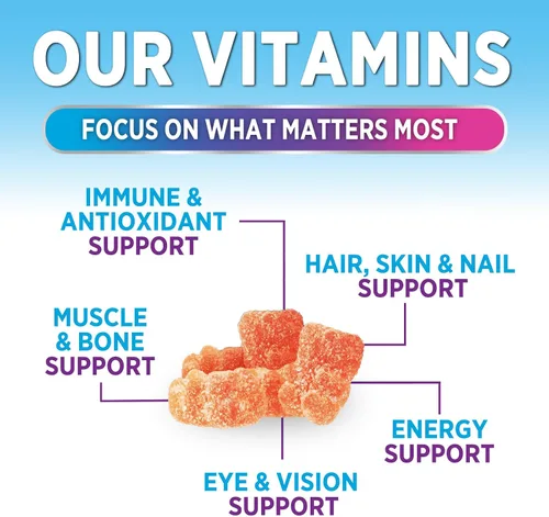 Miniatura 5 de Gomitas multivitamínicas para adultos, gomitas multivitamínicas completas para mujeres y hombres, vitaminas y minerales esenciales con vitaminas A