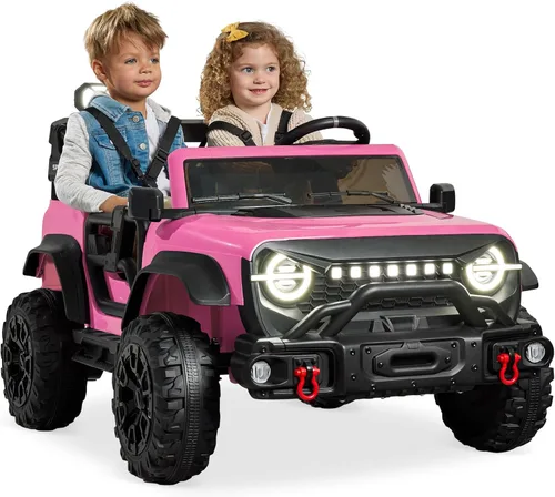 Miniatura 8 de Best Choice Products Camión de paseo para niños de 12 V, auto de juguete con batería con suspensión de resorte, control remoto, 3 velocidades, luces