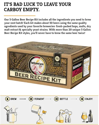 Miniatura 4 de Craft a Brew - Kit de recetas de cerveza - Hefeweizen - Recambio de ingredientes de elaboración casera - Suministros para hacer cerveza - Incluye