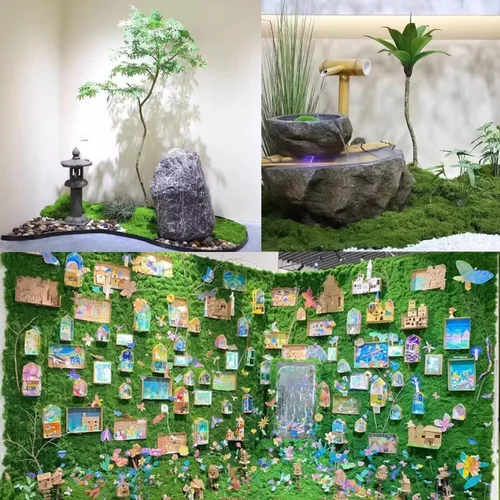 Miniatura 4 de KEYUSHOP Musgo verde falso para plantas en maceta, 5.3 onzas, musgo de reno preservado, musgo artificial decorativo para bricolaje, centros de mesa