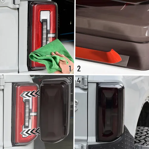 Miniatura 5 de Cubiertas de luz trasera para Bronco 2021+, cubiertas de luz trasera ahumadas para Ford Bronco 2/4 puertas 2021-2023