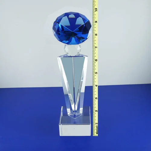 Miniatura 2 de Trofeo óptico del grabado láser personalizado Reconocimiento Realidad del trofeo de los premios del trofeo del diamante del cristal