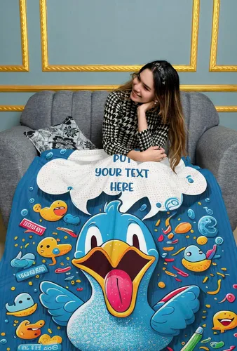 Miniatura 5 de Manta temática de pato, regalos únicos de pato para los amantes de los patos, mantas de bebé personalizadas para niñas con nombre y regalos