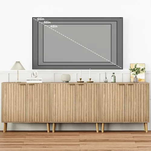 Miniatura 11 de Vrullu Gabinete de Almacenamiento Moderno, Gabinete de Buffet Independiente, Aparador Negro y Almacenamiento de Buffet, Muebles de Acento de Madera