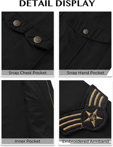 Miniatura 6 de WenVen Chaqueta casual de algodón de lona con capucha para hombre