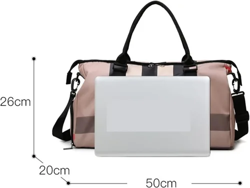 Miniatura 2 de GULRUH Bolsa de gimnasio, bolsas de gimnasio para mujeres y hombres con bolsillo para zapatos, de nailon, grande, a la moda, para viajes