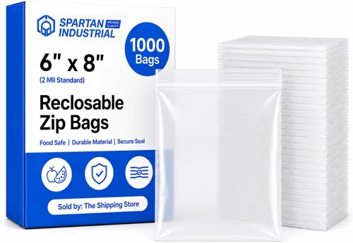 Miniatura 11 de Spartan Industrial - Bolsas de polietileno de plástico transparente con cierre de 4 x 5 pulgadas (1000 unidades) de 2 mil con cierre resellable