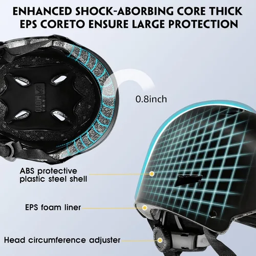 Miniatura 8 de Casco de patineta para adultos - Casco de seguridad certificado ajustable para patinaje, bicicleta, monopatín, ciclismo, patinaje, patinaje, cascos
