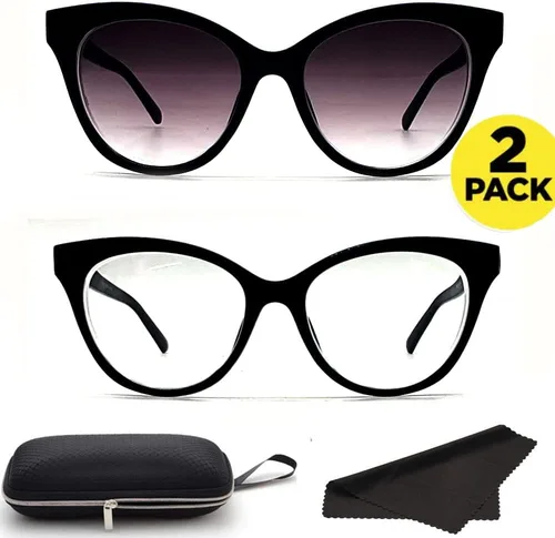 Miniatura 2 de Miopía Miopía Distancia de Conducción Gafas para Mujer 2 Pares de Ojos de Gato Vintage