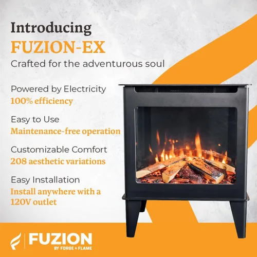 Miniatura 3 de Estufa eléctrica independiente Fuzion (FUZION-EX) con efectos de llama realistas