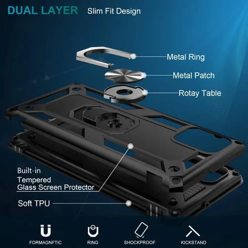 Miniatura 2 de LUMARKE Funda para Galaxy A51 4G con Protector de Pantalla, Pasa Prueba de Caída de 16 pies de Grado Militar, Cubierta Protectora para Teléfono