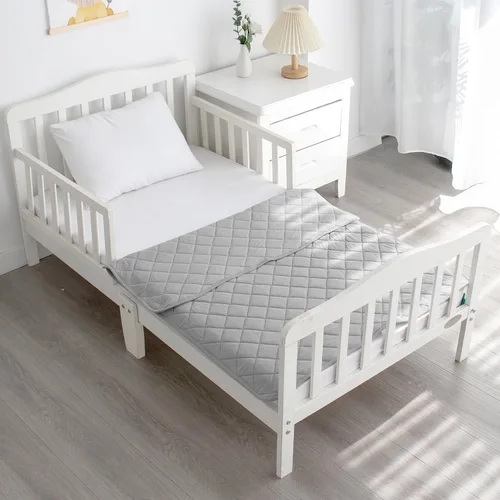 Miniatura 6 de Biloban Edredón para niños pequeños y manta para cuna, súper suave acolchado y ligero, edredón alternativo de plumón, 30 x 40 pulgadas, color gris