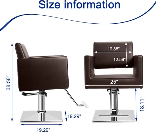 Miniatura 2 de Silla de peluquería para peluquería, capacidad de 330 libras, con bomba hidráulica resistente, equipo de belleza giratorio de 360°, estilista