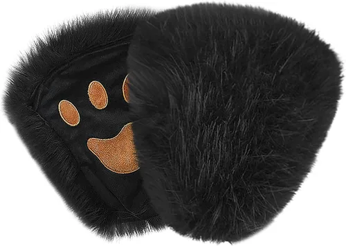 Miniatura 84 de Guantes de garra para disfraz de Halloween, medio dedo, lobo, oso, gato, guantes, guantes de piel sintética para mascarada, cosplay, utilería de mano