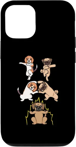 Funda Kawaii para iPhone 15 Pug Dog Beagle Fusion Puggle Dog Hybrid Anime Manga Kawaii