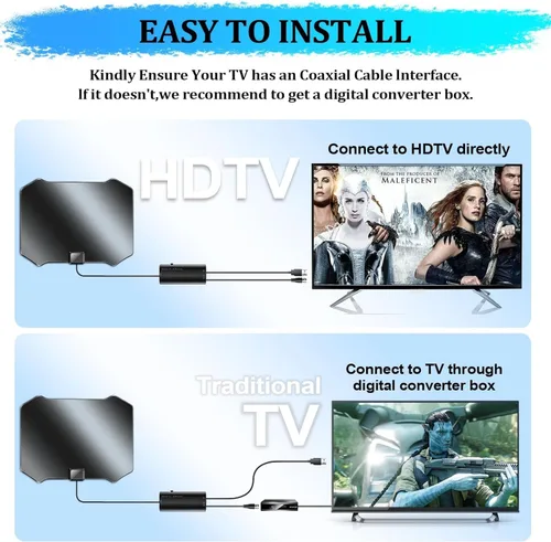Miniatura 7 de 2026 TV Antenna Indoor, Antenna for Smart TV 5000+ Miles, HDTV Antenna for Local Channels with Amplifier Signal Booster for 4K 1080p - 18FT Long