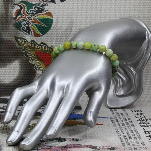 Miniatura 144 de Amandastone Pulsera elástica de cuentas redondas de 0.315 in con piedras preciosas naturales de 7 pulgadas