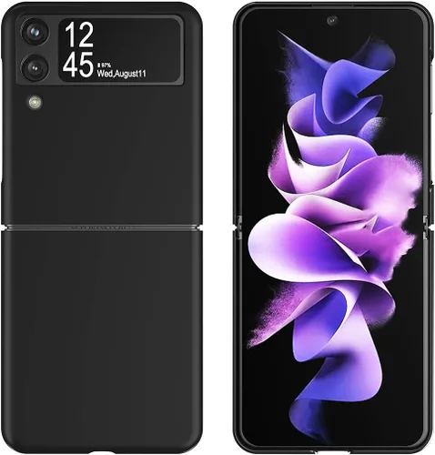 Miniatura 2 de Cresee Funda para Samsung Galaxy Z Flip 3 5G 2021, Slim Fit Matte PC Cover Phone Case para Galaxy Z Flip3 - Negro