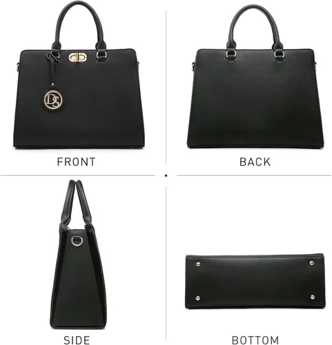Miniatura 3 de Dasein Bolsos de mano para mujer, bolsos de mano con asa superior, bolsos de trabajo, bolsos de hombro con embrague a juego, juego de 2 piezas