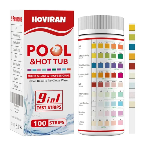 Miniatura 7 de Tiras de prueba para bañera de hidromasaje, tiras de prueba de spa para bañera de hidromasaje, kit de prueba de agua de piscina confiable