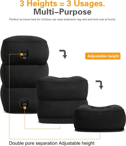 Miniatura 3 de Sunany Almohada inflable para descansar los pies, almohada de viaje en avión para adultos, cojines de altura ajustable, para que los niños duerman