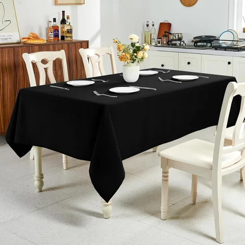 Miniatura 5 de IVAPUPU Mantel de Lino Texturizado para Mesa Rectangular - Mantel de Tela Impermeable Rectangular Sin Arrugas Limpiable Cubierta de Comedor
