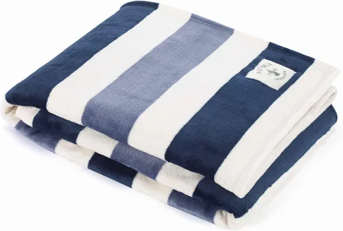 Nautica - Manta, Manta de Forro Polar Ultrasuave de Felpa para Cama o Sofá, Manta Ligera de Microfranela para Comodidad Durante Todo el Año (Rayas