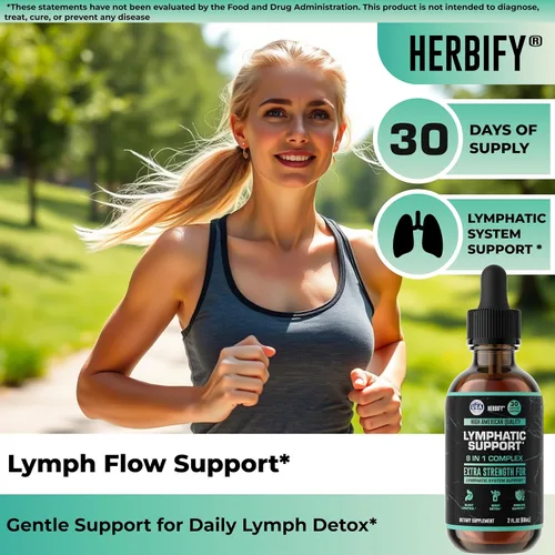 Miniatura 9 de HERBIFY Gotas de drenaje linfático para desintoxicación hepática y apoyo inmunológico, gotas de apoyo del sistema linfático, limpieza