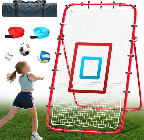 Miniatura 11 de Red de rebote para voleibol de 7x4 pies, red de rebote ajustable de 5 ángulos para practicar zambullidas, posicionamiento, clavado