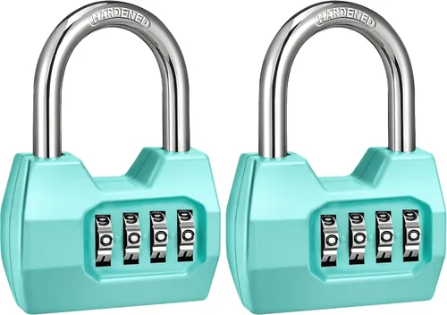 Miniatura 25 de 1 Paquete disecu Candado de Combinación de 4 Dígitos, Impermeable para Exteriores, para Casillero de Gimnasio Escolar, Cerca, Portón, Cobertizo, Rosa