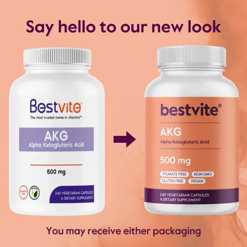 Miniatura 7 de BESTVITE AKG (ácido alfa cetoglutárico) 1000 mg por porción (240 cápsulas vegetarianas) - Sin estearatos - Vegano - Sin OMG - Sin gluten