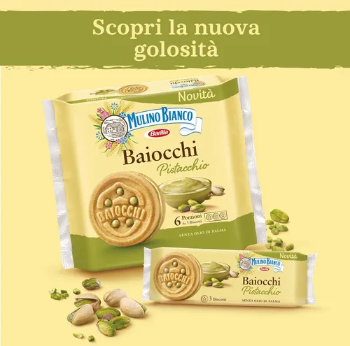 Miniatura 4 de Galletas Mulino Bianco, Relleno de Crema de Pistacho, 168g
