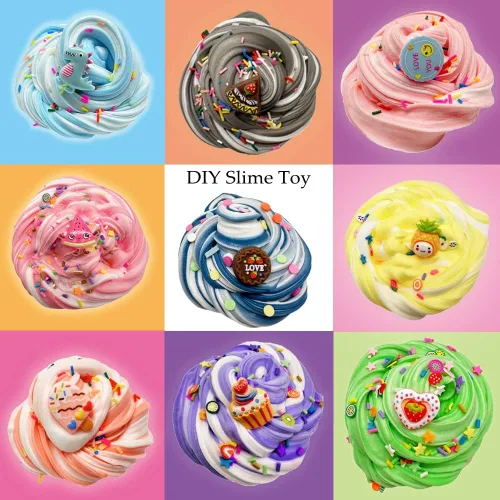 Miniatura 2 de Kit de Slime de Mantequilla inksbui 34 Unidades de Slime Colorido de Dos Tonos, Juguetes para Alivio del Estrés, Recuerdos de Fiesta para Niñas