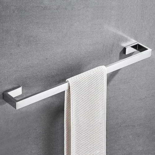Miniatura 7 de Toallero de baño de 24 pulgadas, soporte para toallas de baño, soporte de pared moderno, toallero plateado, acero inoxidable, acabado cepillado