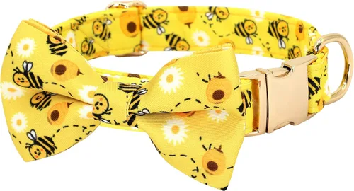 Miniatura 7 de Collares de perro femeninos Beirui con patrones florales vibrantes, collar de perro hembra con flor para caminar, collar ajustable duradero