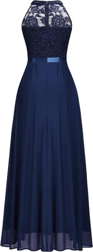 Miniatura 6 de Miusol Vestido de fiesta de noche de encaje floral vintage con cuello halter para mujer