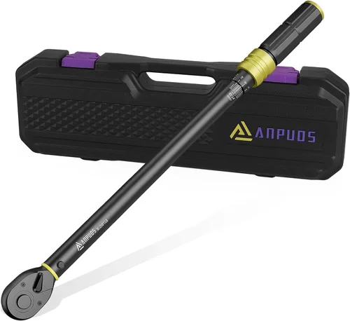 Miniatura 15 de ANPUDS Llave dinamométrica de clic de 3/8 de pulgada, 5-45 pies-libras/6.8-61 Nm, de doble dirección, aluminio ligero, 72 dientes, llave