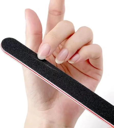 Miniatura 4 de BTYMS 25 limas de uñas para uñas acrílicas y uñas naturales, grano 100/180, pulidores de uñas negras de doble cara, limas de uñas Blanco apagado