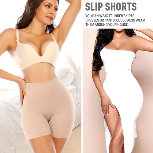 Miniatura 6 de Pantalones cortos moldeadores sin costuras para mujer, pantalones cortos para debajo del vestido, control de abdomen, ropa interior moldeadora