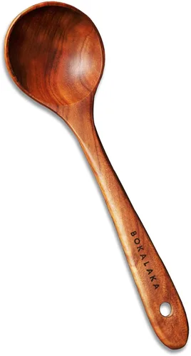 Miniatura 9 de Juego de utensilios de cocina de madera de teca, 7 piezas, utensilios de cocina de madera, incluye espátula