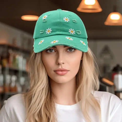 Miniatura 7 de Waldeal Lindo sombrero de margarita para mujer, gorra de béisbol ajustable bordada desgastada