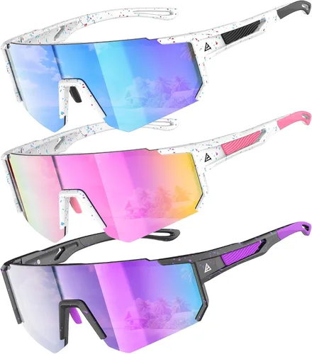 Miniatura 11 de Gafas de sol para niños jóvenes béisbol sóftbol gafas de sol para niñas niños de 4-14 años protección UV deportes niños paquete de 3