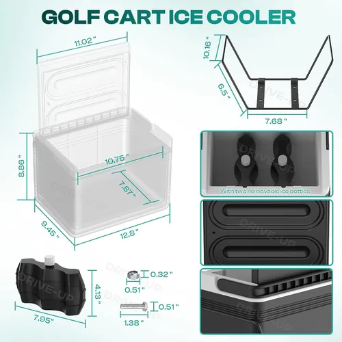 Miniatura 6 de DRIVE UP Enfriador de carrito de golf, enfriador de carrito de golf con soporte de montaje para Club Car DS EZGO TXT y Yamaha Star Carritos de golf
