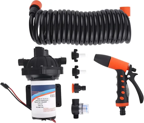 maXpeedingrods Sistema de bomba de agua de 70 PSI, bomba de diafragma de bomba de agua de 12 V/24 V, 5.5 GPM, para caravana, barco, marino