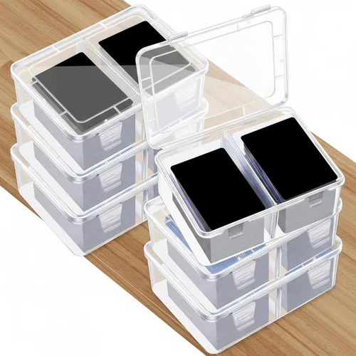 Vicenpal Caja de almacenamiento de 300 tarjetas compatible con Mtg TCG, caja de almacenamiento de tarjetas coleccionables de plástico transparente