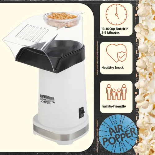 Miniatura 3 de Máquina eléctrica de palomitas de maíz de 1200 W, máquina de palomitas de maíz rápida sin aceite, máquina de palomitas de maíz con taza medidora
